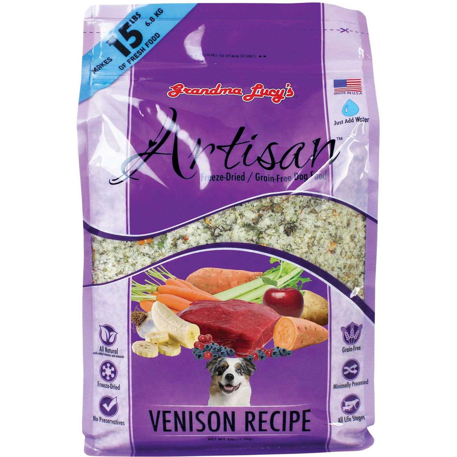 Grandma Lucy&s Grain Free Artisan Venison Freeze Dried Dog Food - Pet Supplies online store