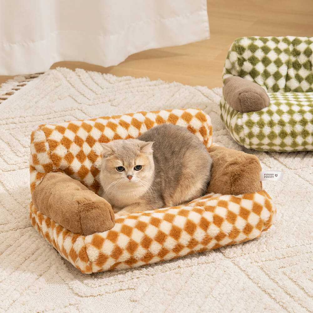 FunnyFuzzy Plaid Dog & Cat Couch Bed Gift for Dog - Pet Supplies online store