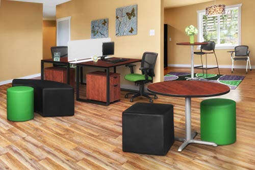 Regency Jean Plush Square Ottoman, Grey