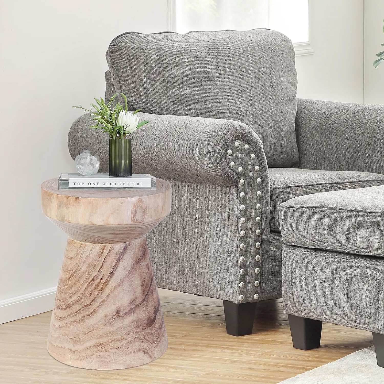 Wood Tree Stump Stool, 16