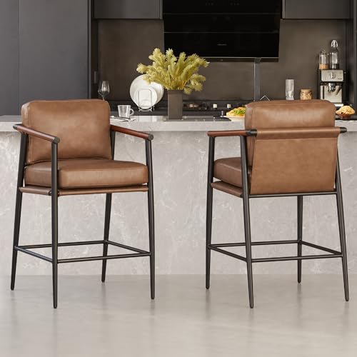 Watson & Whitely Mid Century Modern Barstools Set of 2, 26
