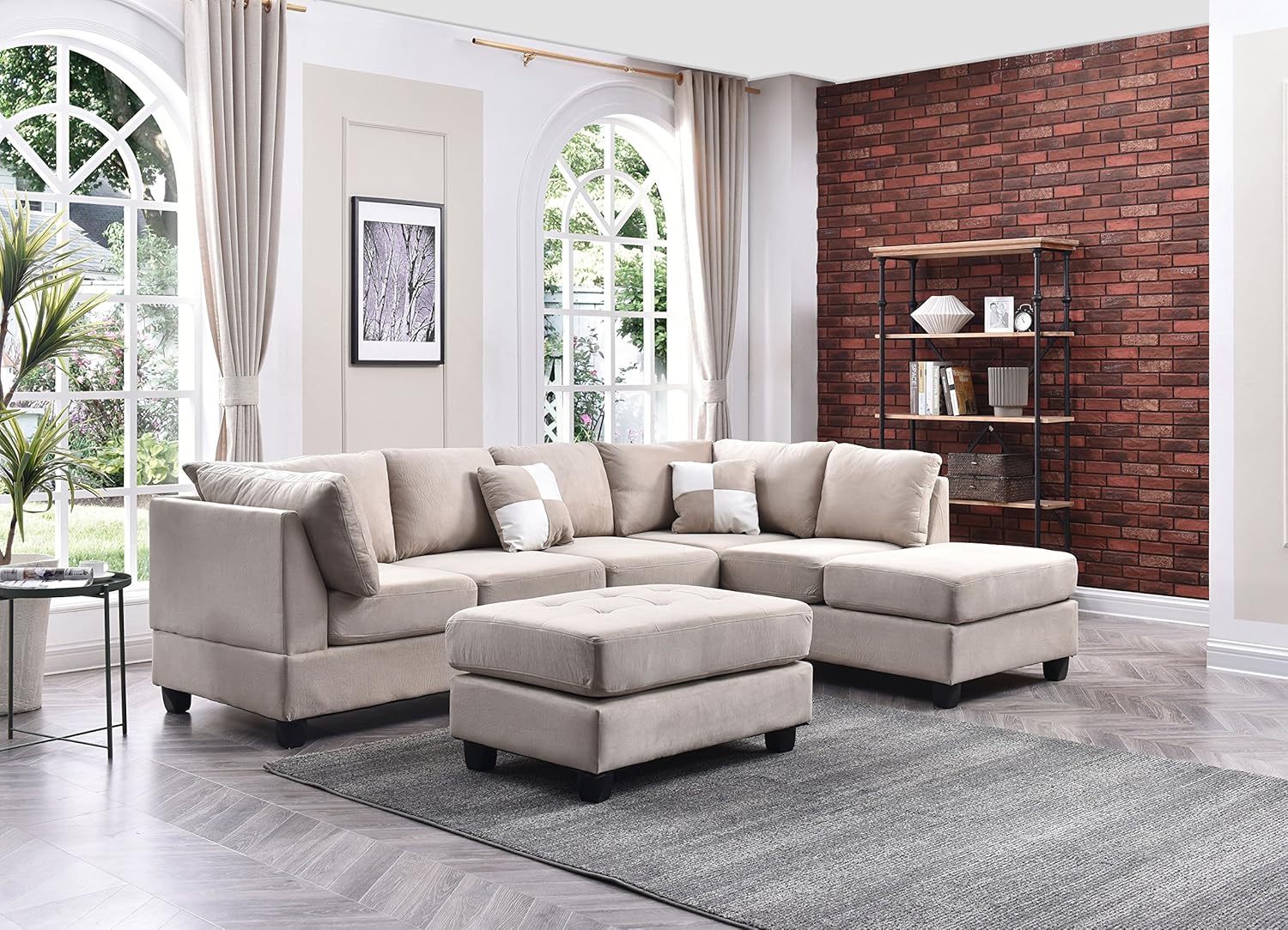 Glory Furniture Malone Sectional, Beige