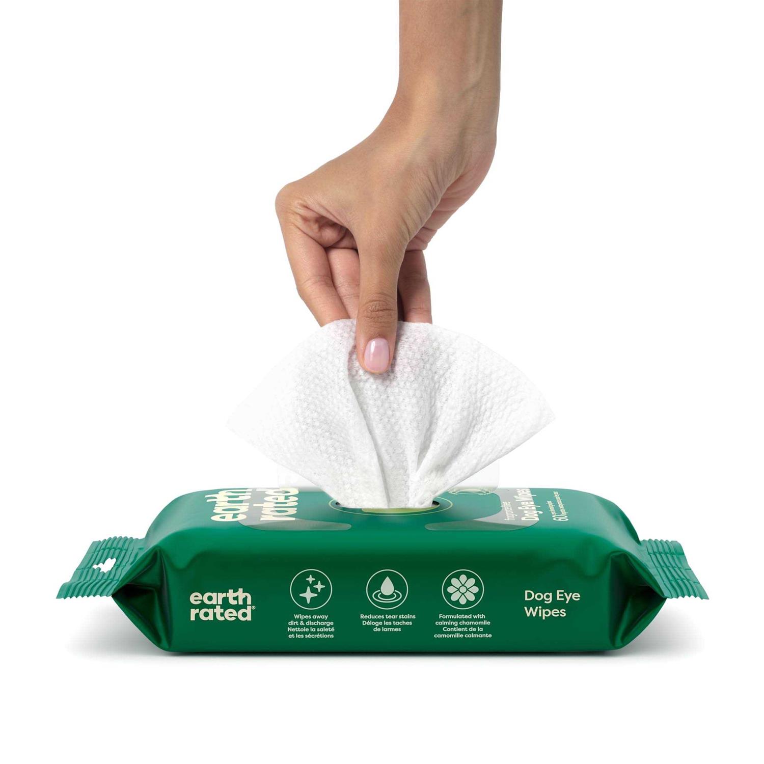 Earth Rated Hypoallergenic Plant Based Fragrance Free Dog Eye Wipes - Pet Supplies online store