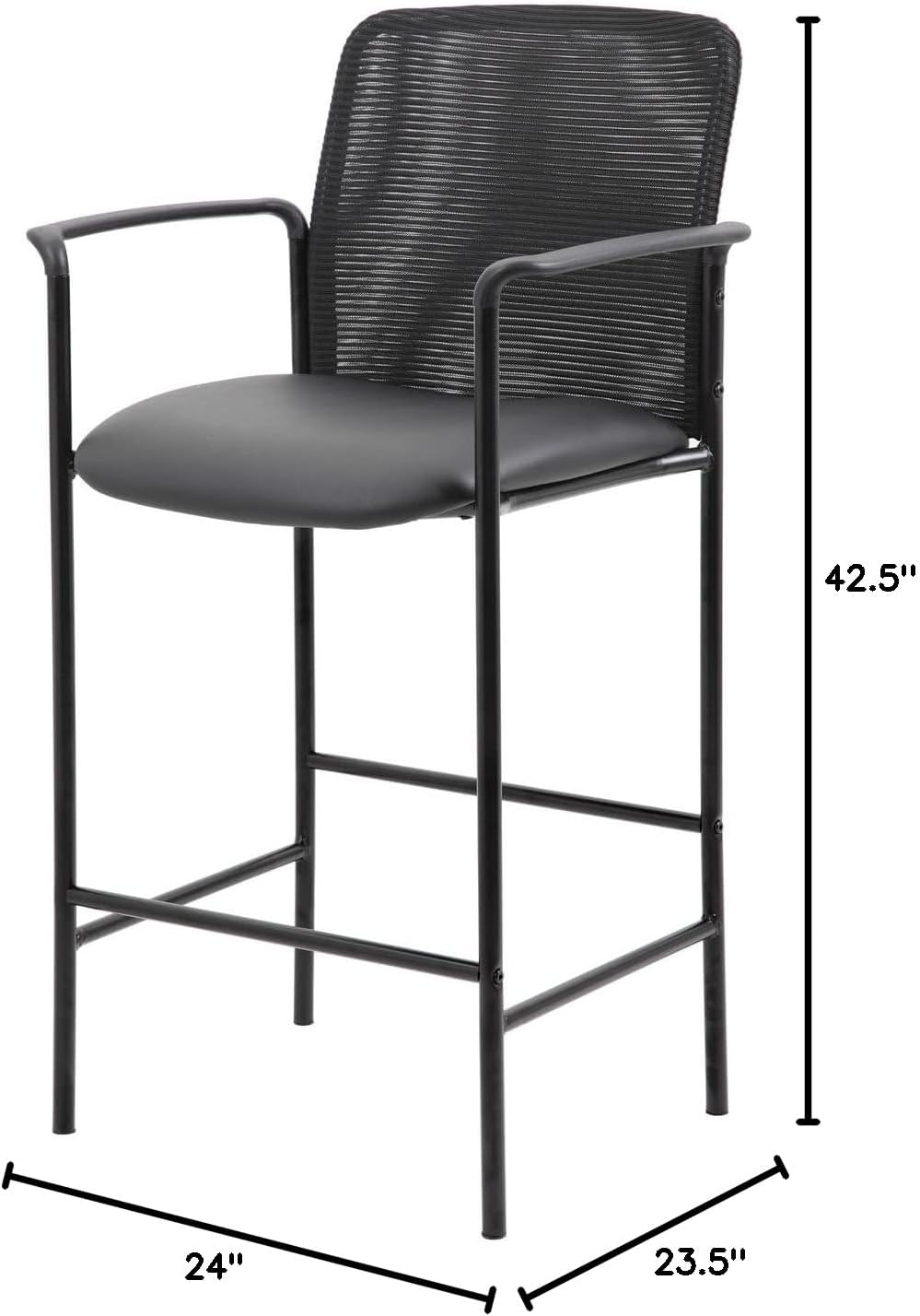 Boss Office Products Contemporary Mesh Counter Stool Chair, Black