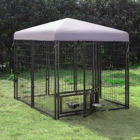 Veikous Outdoor Dog Kennel Rotating Feeding Door and Cover - Pet Supplies online store