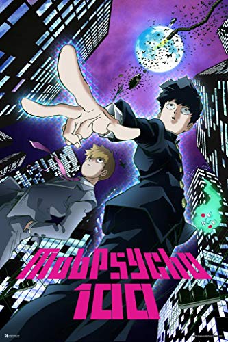 Mob Psycho 100 Poster Mob Reigen Dimple White Suit Crunchyroll Japanese Anime Merchandise Manga Series Anime Streaming Poster Merch Anime Bedroom Decor Cool Wall Art Print Poster 12x18
