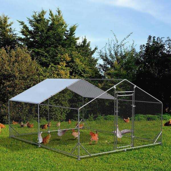 10 ft. L x 13 ft. W x 6.4 ft. H Walk-In Chicken Coop Poultry Cage with Waterproof Cover - Pet Supplies online store