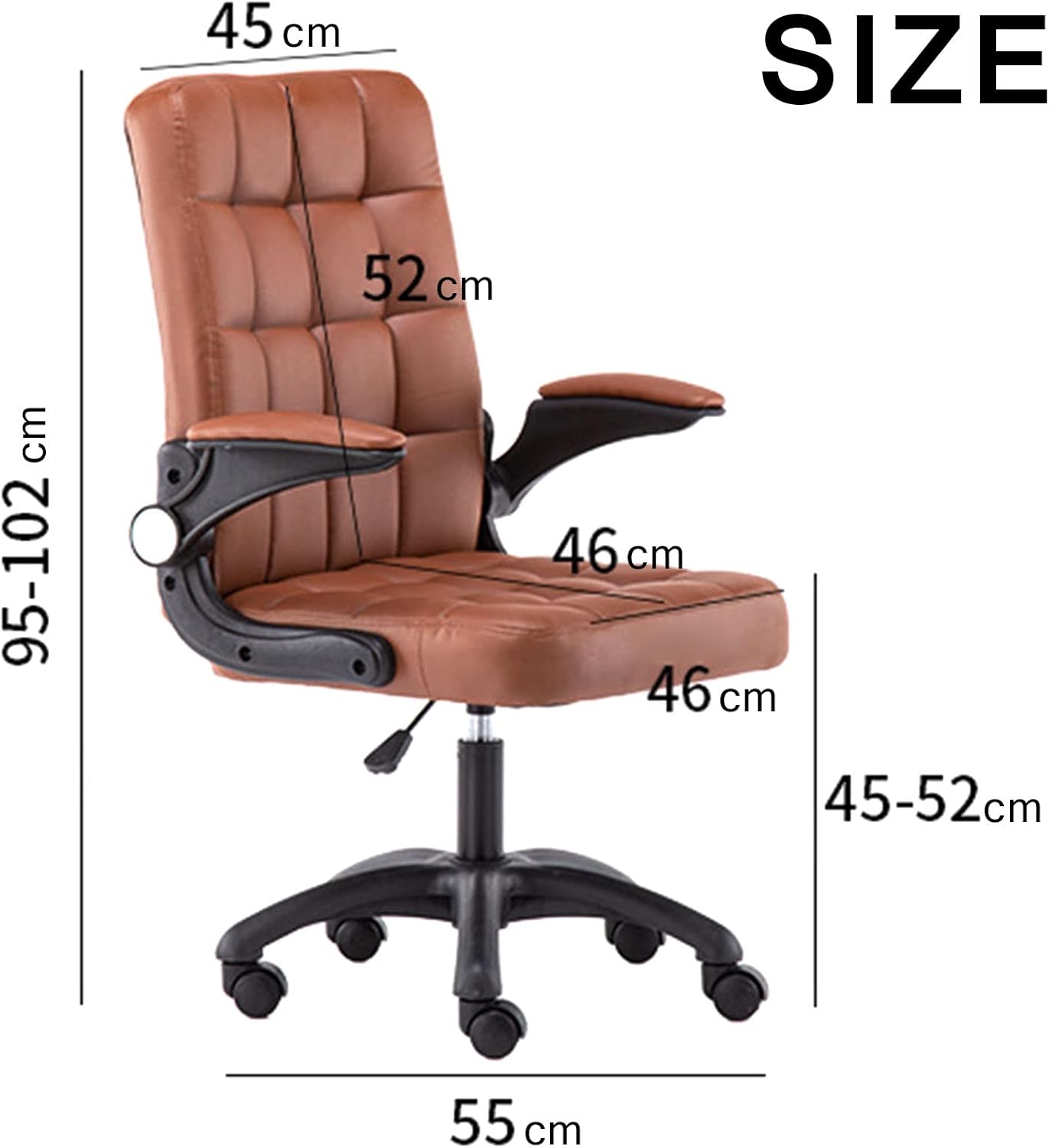 Swivel Chair Office Chair Desk Chair Swivel Home Comfort Chairs, 360 Degrees with Flip-Up Arms and Twill Fabric Height Adjusta