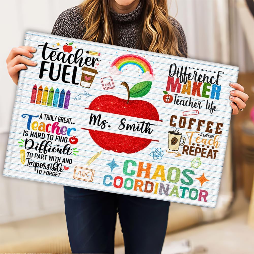 Classroom Welcome Mat, Inspirational Quotes Classroom Carpet, Go to School Mat for Classrooms, Back to School Door Mats for Outdoor School Doormat Decoration Floor Front Door Mat,Teacher Gift