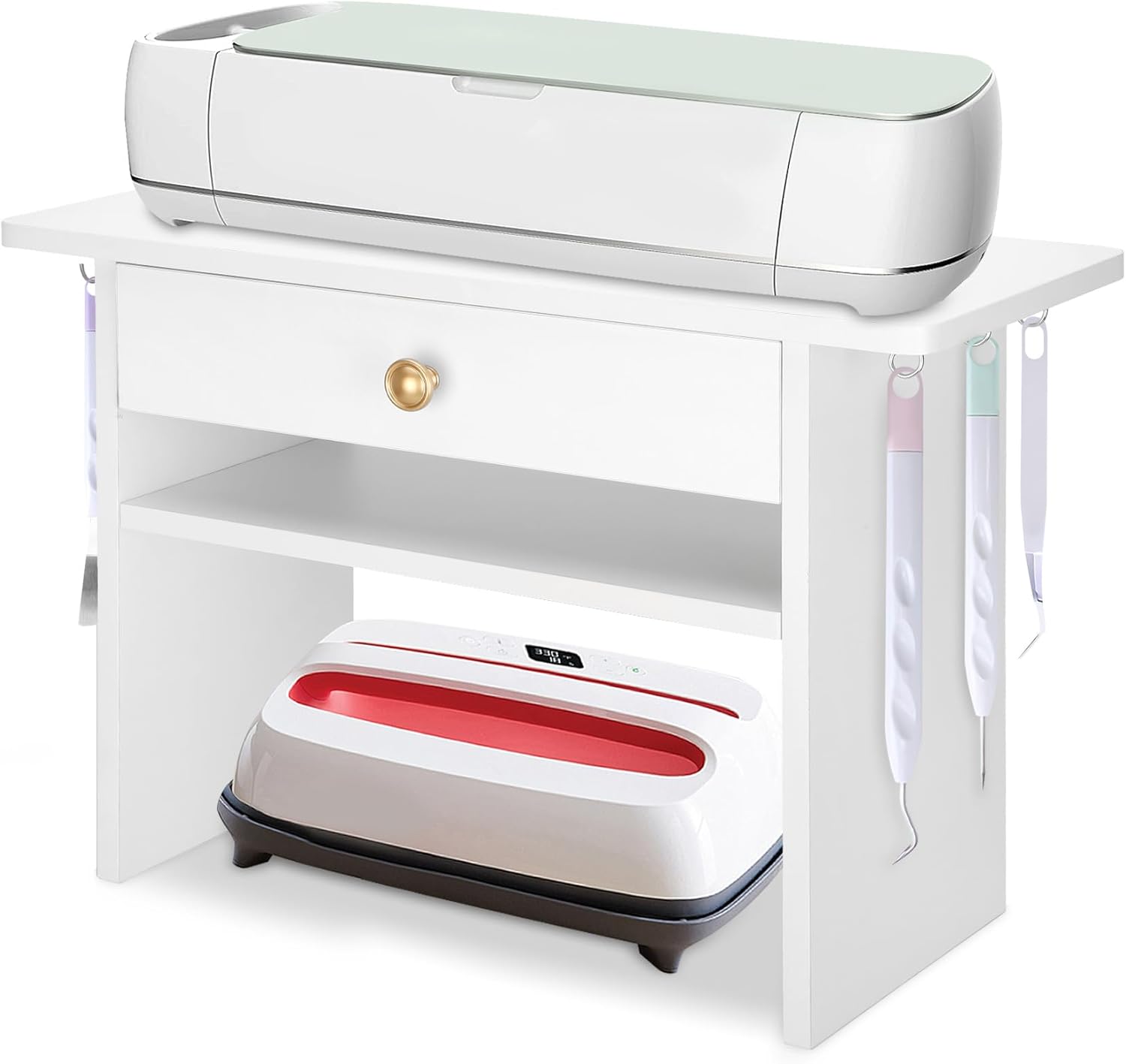 Desktop Storage Organizer Compatible with Cricut Machines, Vinyl Roll Holder and Craft Accessories Organizer, Desktop Organization Storage Stand, Save Table or Desk Space