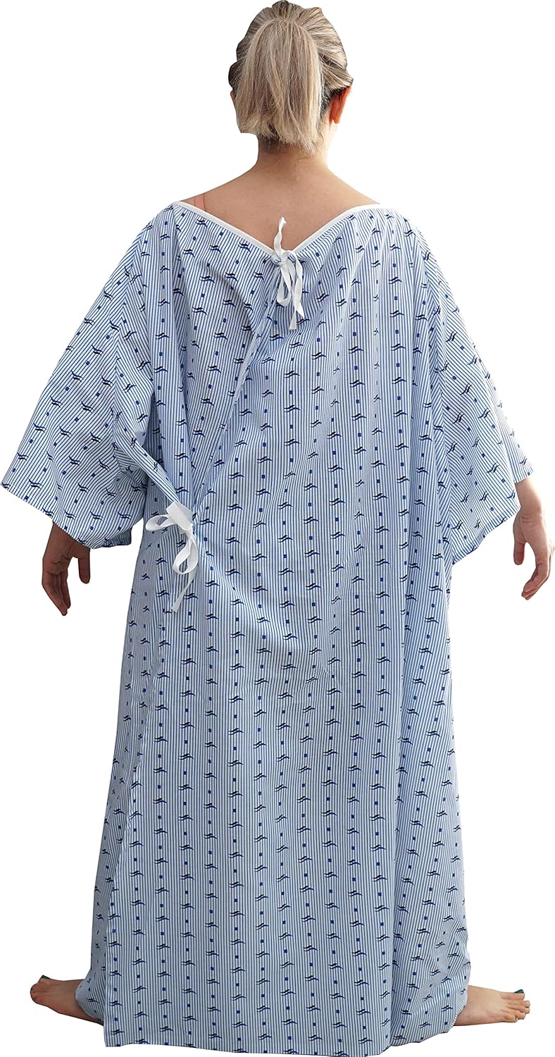 3 Pack - 10XL Hospital Hospital Gown with Tie Back Oversized Bariatric Hospital Gown Washable Patient Robe Big Size Hospital Gown