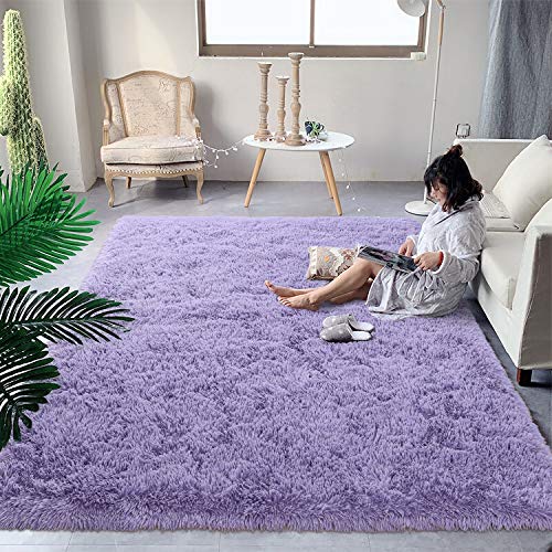 DweIke Extra Large Fluffy Area Rug for Bedroom Living Room, 9x12 Feet Dark Green Modern Indoor Carpets Room Colorful Rugs, Shaggy Plush Soft Rugs for Girls Kids Bedroom Classroom Decor
