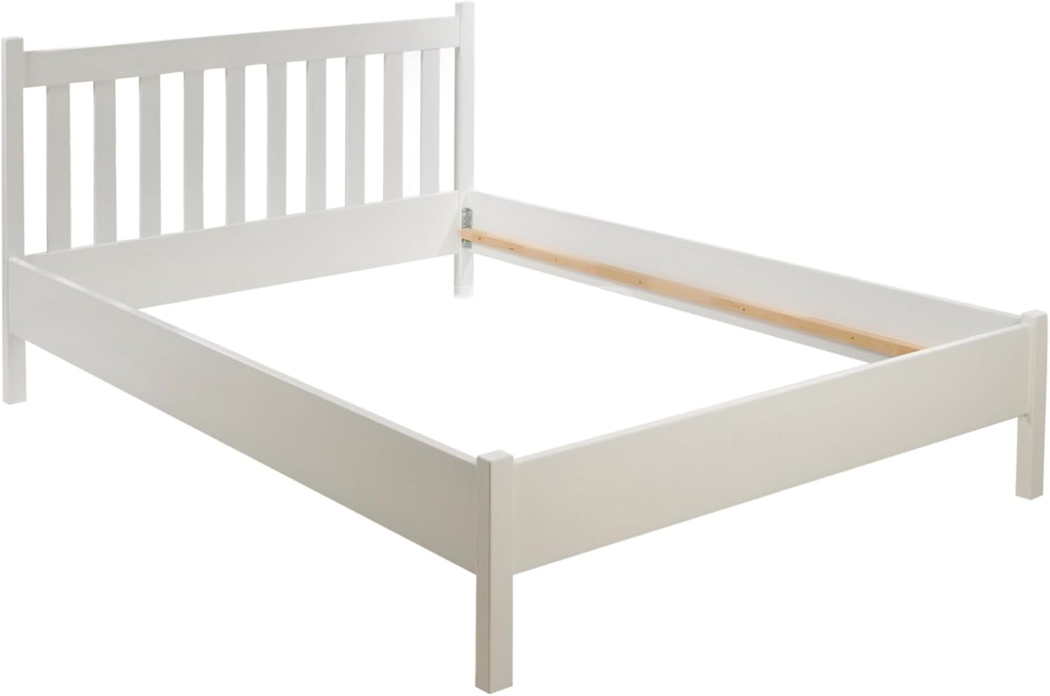 Queen Bed Frame Upholstered Platform, Bed Frame with Square velvet Headboard, Wooden Slats Support, Non-Slip and Noise-Free, No Box Spring Needed, Easy Assembly - Light Gray