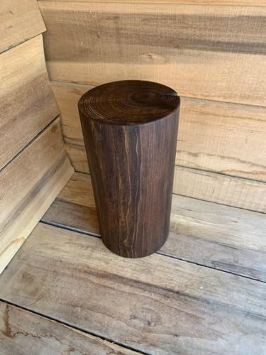 Walnut Stained Poplar Stump Table Stool Plant Stand Side Table (18 Inches)