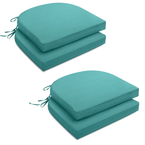 HARBOREST Outdoor Chair Cushions Set of 6 - Round Corner Waterproof Outdoor Cushions for Patio Furniture - Patio Furniture Cushions with Ties, 17