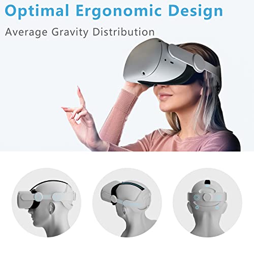 Upgraded Head Strap for Meta Oculus Quest 3, Pressure-Free Elite Strap Accessories Replacement, Adjustable Headband Soft Cushion VR Headset Enhanced Comfort & Balanced Fit for Longer Immersion