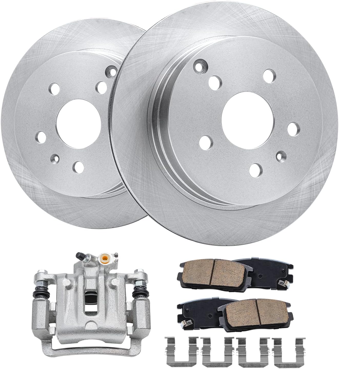 Detroit Axle - Rear Brake Kit for 2010-2017 Chevy Equinox GMC Terrain Disc Brake Rotors Ceramic Brakes Pads Right Brake Caliper 2011 2012 2013 2014 2015 2016 Replacement : 11.93