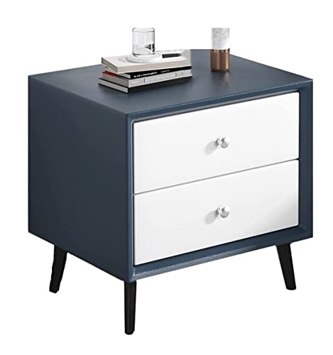 Bedside Table Modern Solid Wood Nightstand Bedroom Bedside Table Storage Cabinet with 2 Drawer Dressers Bedside Cabinet Side Table Nightstand Side Table(White)