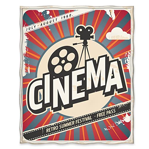 Jekeno Movie Clapboard Gifts Throw Blanket, Gifts for Women Men Movie Lover, Theater Home Film Cinema Decor Gifts Ideas for Adult Boy Girl Actor Director, Christmas Birthday Valentines Day Acting Gift