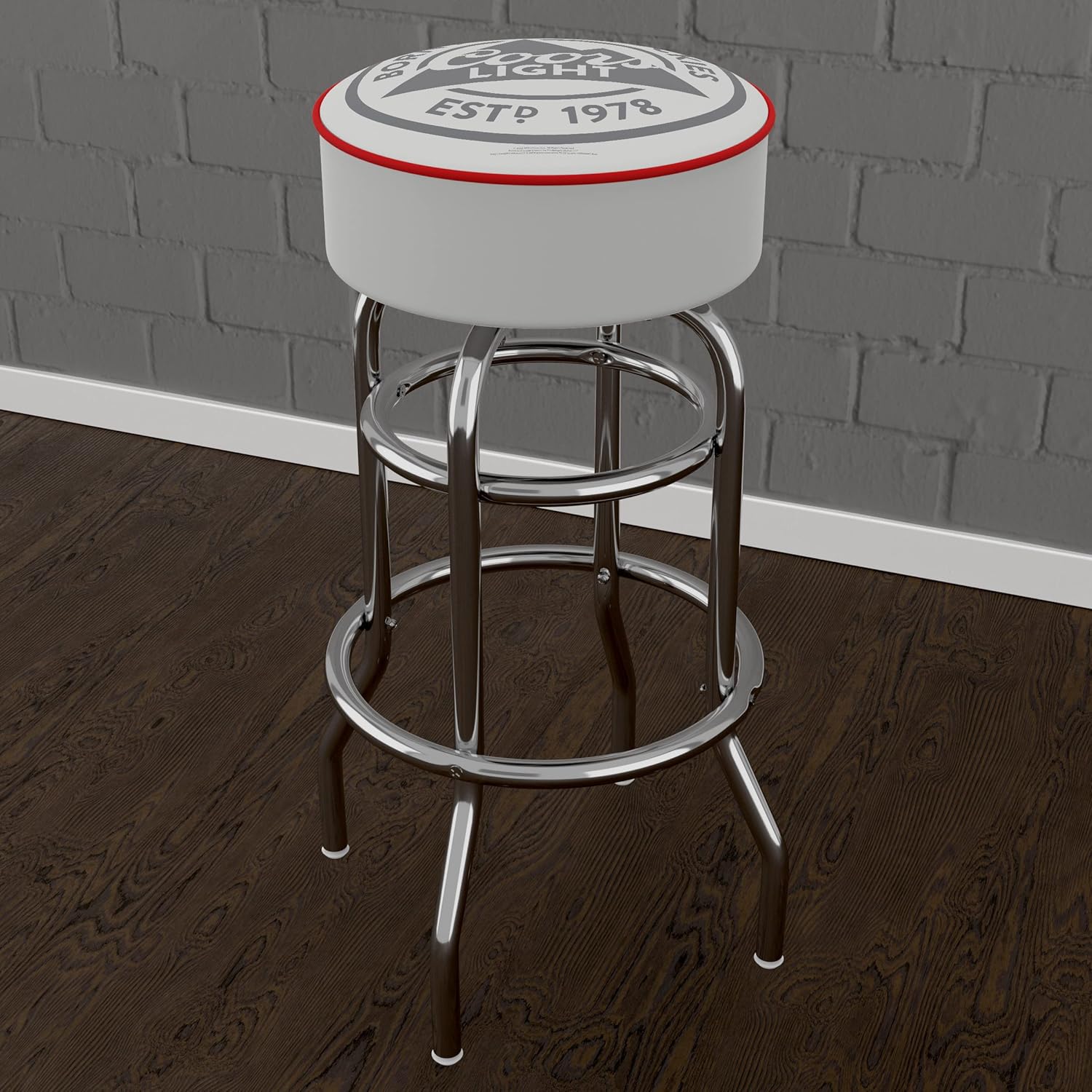 Trademark Global Bar Stool - Coors Light Logo Stool with Foam Padded Seat - Swivel Chair for Game Room, Garage, or Home Bar