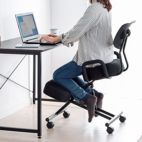 Height and Angle Adjustable Kneeling Chair, Ergonomic Seat, with Backrest Support and Armrests, Professional Improving Posture Stool, Tilt Posture Chair independence