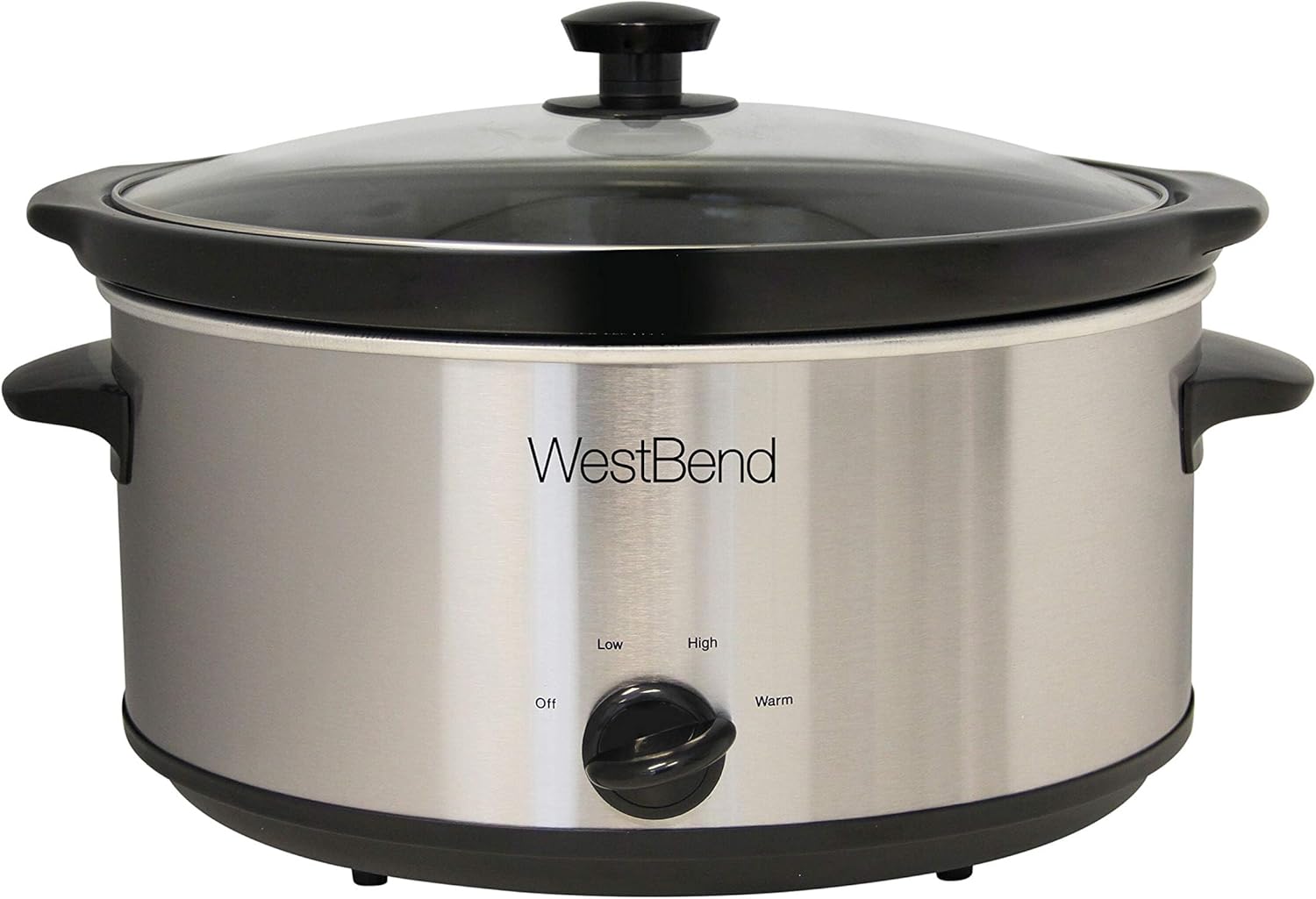 West Bend Manual Crockery Slow Cooker with Oval Ceramic Cooking Vessel and Glass Lid Certified, 6-Quart, Silver, (Pack of 1)