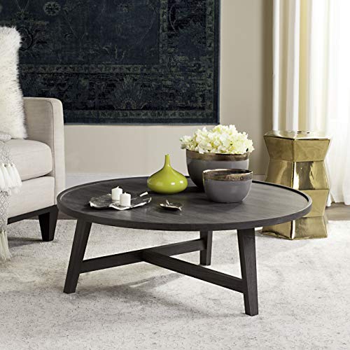 Safavieh Home Collection Malone Dark Retro Mid-Century Dark Grey Wood Coffee Table