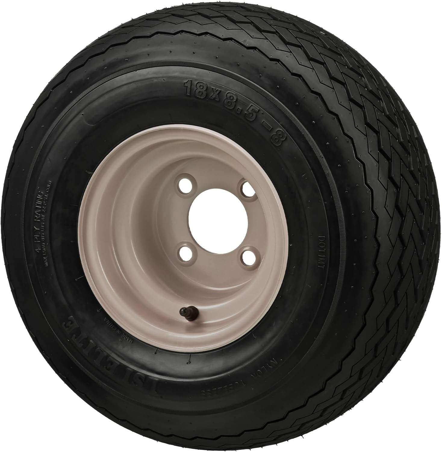 RM Cart Four Golf Cart Tires & Rims 18 X 8.5 X 8 18-850-8 18X8.50-8 Stone 4 Lug Hole 18