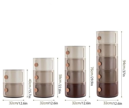 Side Table Bedroom, Round Nightstand with Storage, Round Nightstand with Slide Drawers, Small Round Side Table for Living Room, Bedroom(Green,12.6in*29.9in)