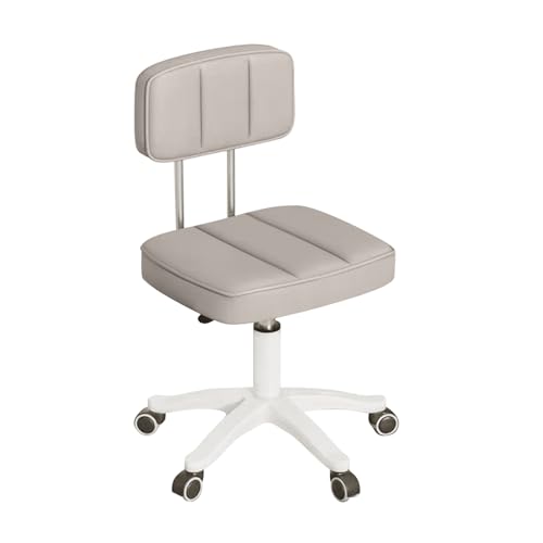 Small Office Desk Chair Armless Rolling Drafting Swivel Chair with Wheel Makeup Task Vanity Chair with Low Back Height Adjustable for Teenagers,Students, Study Room, Bedroom