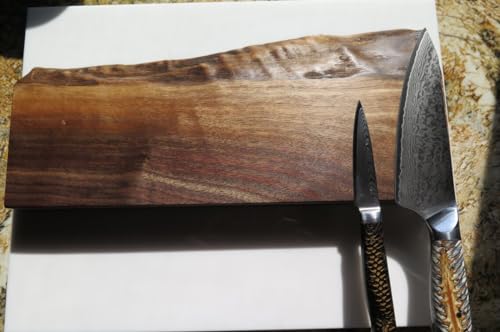 Magnetic Knife rack Walnut Natural live edge - Made in Canada - Super strong magnets knives strip holder (12 inch)