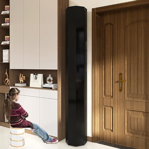 360° Rotating Round Octagon Shoe Rack Tower Cabinet, Free Standing Metal Revolving Stand, Rotating Shoe Cabinet Vertical, Space Saving Shoe Rack, for Living Room Hallway