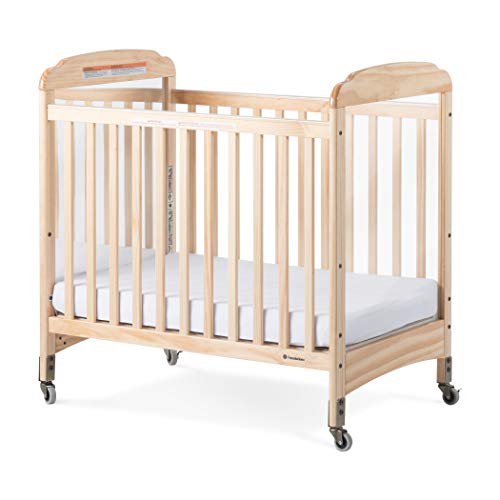 Foundations Serenity Clearview Fixed Side Wooden Baby Daycare Crib - Durable Wood Construction, Adjustable Mattress Board, Included Hygienic 3
