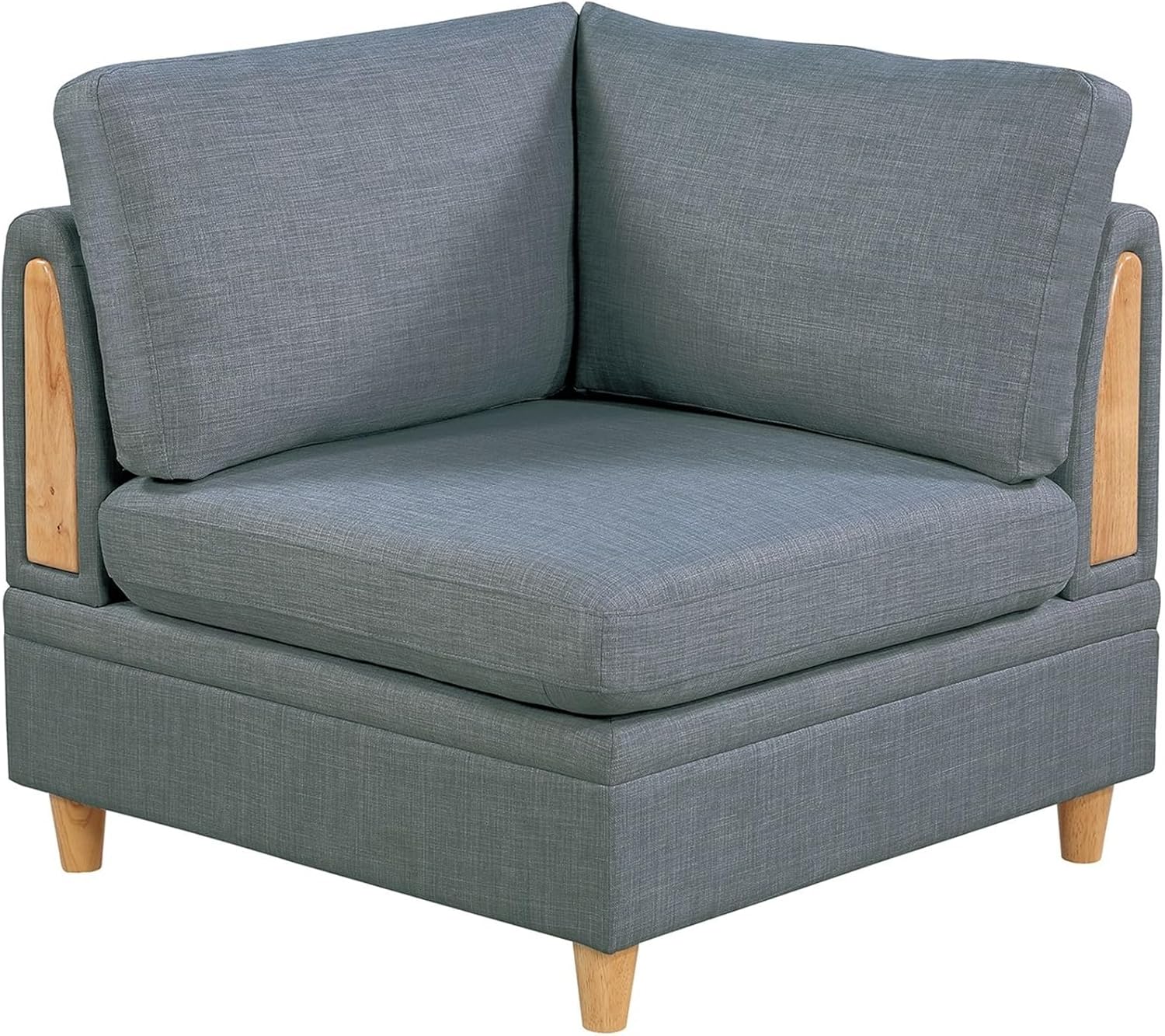 Living Room Furniture Corner Wedge Steel Color 1Pcs Cushion Wedge Sofa Wooden Legs