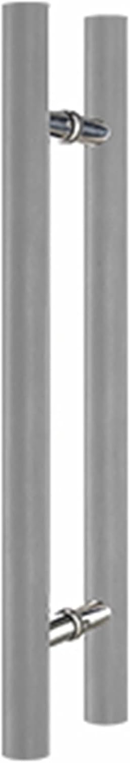 59/47/39.3/31.5/23.6/15.7 in Long Sliding Barn Door Handle Wooden,Push Pull Door Handle for Entry Interior & Exterior Glass Gates,Double Sided H Shape Round Bar (Color : Gray,Size