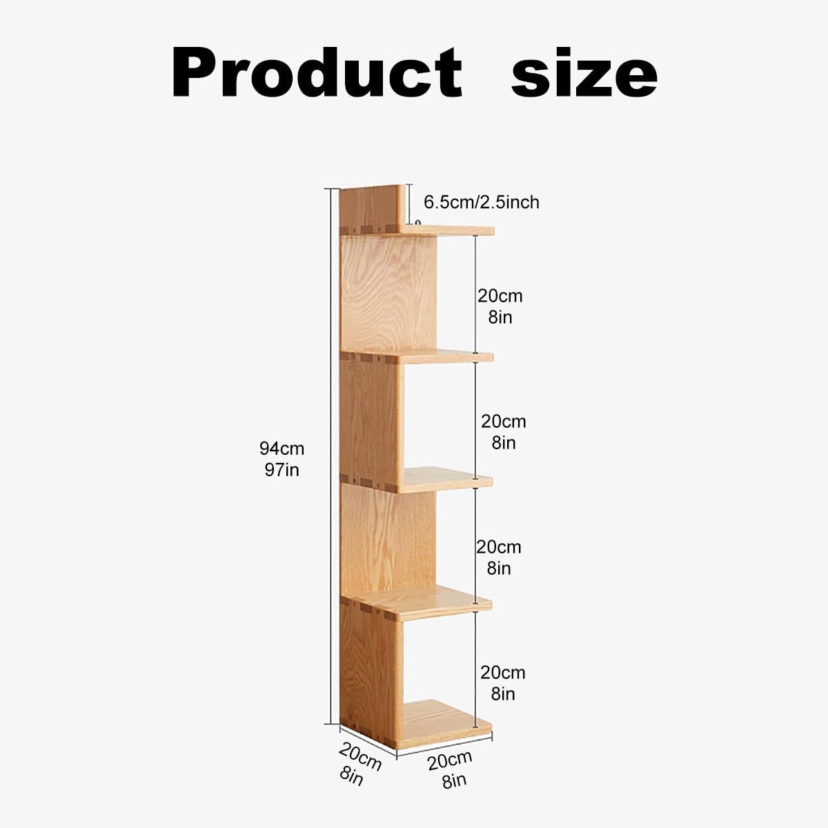 Small Corner Table Sideboard Cabinet,Wall Mounting Or Placement,Modern Credenza Storage Cabinet, Narrow Corner Shelves Bookshelf, for Home Office Decor