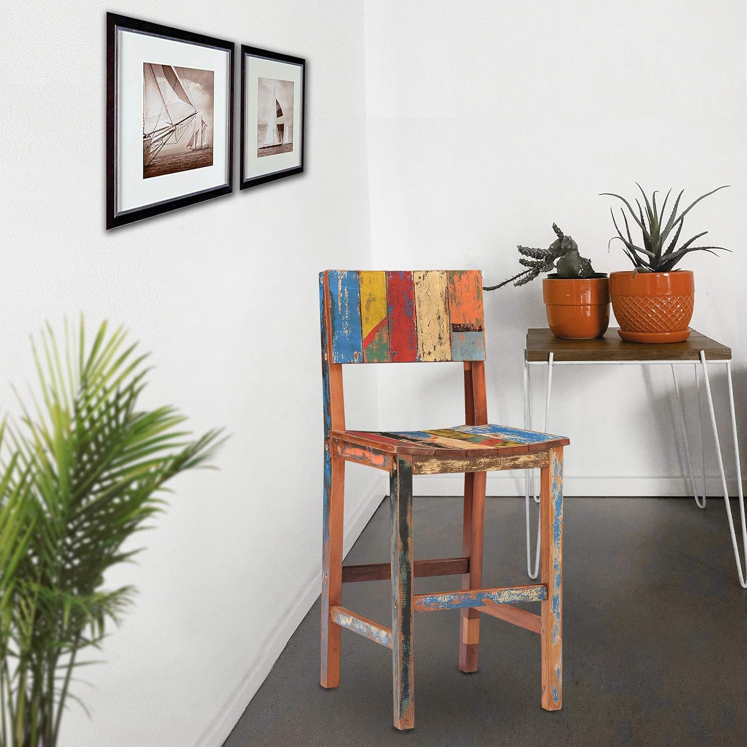 Bar Chair Made from Recycled Teak Wood Boats