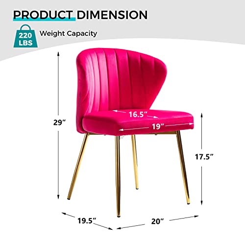 TINA'S HOME Modern Living Dining Room Chairs, Small Velvet Accent Chair with Golden Metal Legs, Upholstered Cute Tufted Back Side Chair for Kitchen Vanity Patio Beauty Room/NAVY