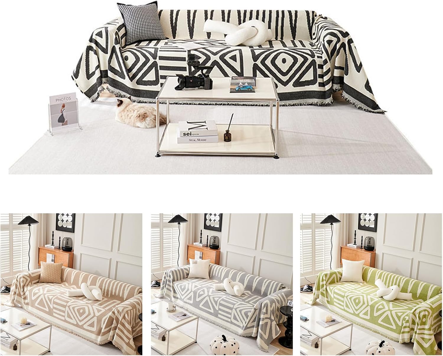 Chenille Sofa Slipcover Soft Cover Fabric Furniture Cover Home Decor Single Piece Anti-cat Scratch Sofa Blanket Slipcover For Sofa Home Product Sofa Cover For Different Sizes Fashionable Room