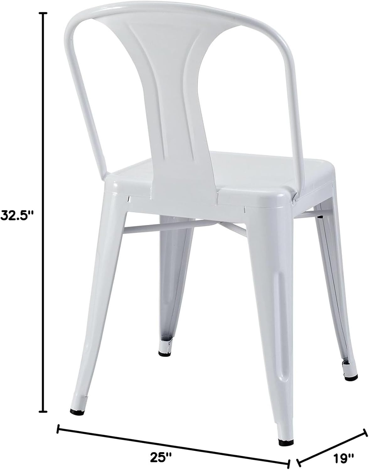 Modern Urban Contemporary Dining Side Chair, White Steel