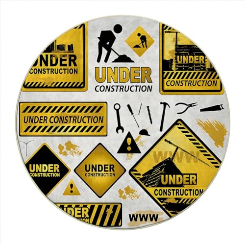 Round Rug 39 in Fractal Office Desk Chair Mat Blue White Thick Home/Office Floor Protector Office Home Floor Protector mat Chairmats