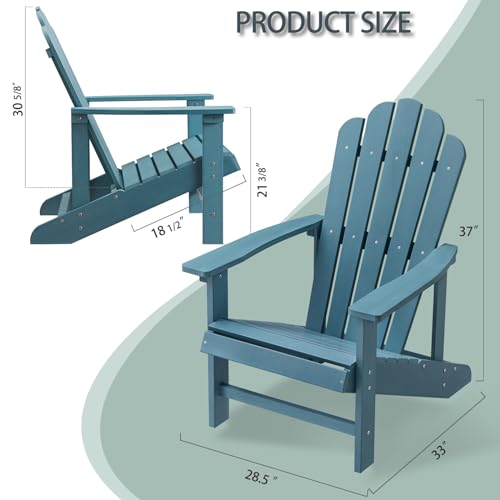 EFURDEN Adirondack Chair Set of 2, Polystyrene, Weather Resistant & Durable Fire Pits Chair for Lawn and Garden, 350 lbs Load Capacity with Easy Assembly (White, 2 pcs)