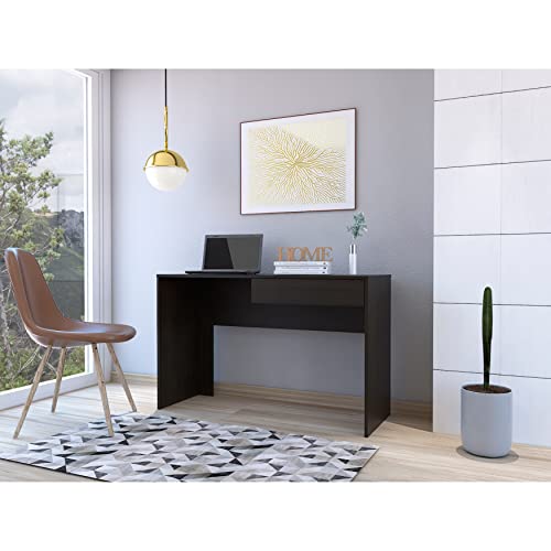 TUHOME Acre Computer Desk One Drawer Engineered Wood Desks in Black