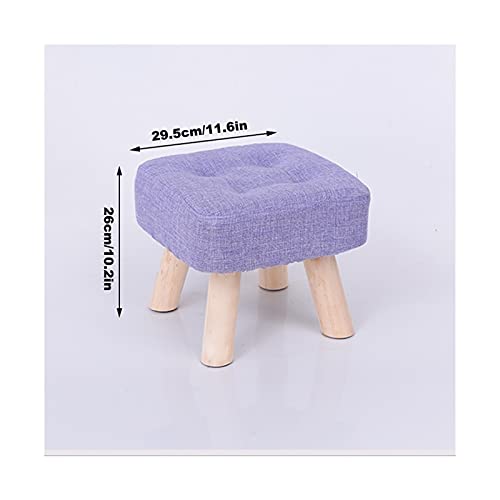 Ottoman Solid Wood Stool Seat Pouf Ottoman Living Room Footstool Low Chair Foot Rest Bench Home Footrest Wooden Legs Footstool (Color : Red)
