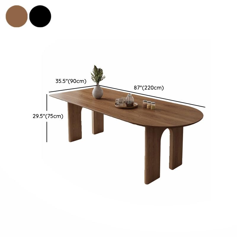 CraftThink Dining Table, Black Dining Table Kitchen Table with Sturdy Legs for 8 Seat, Great Choice for Home Kitchen (Nut-Brown, 102