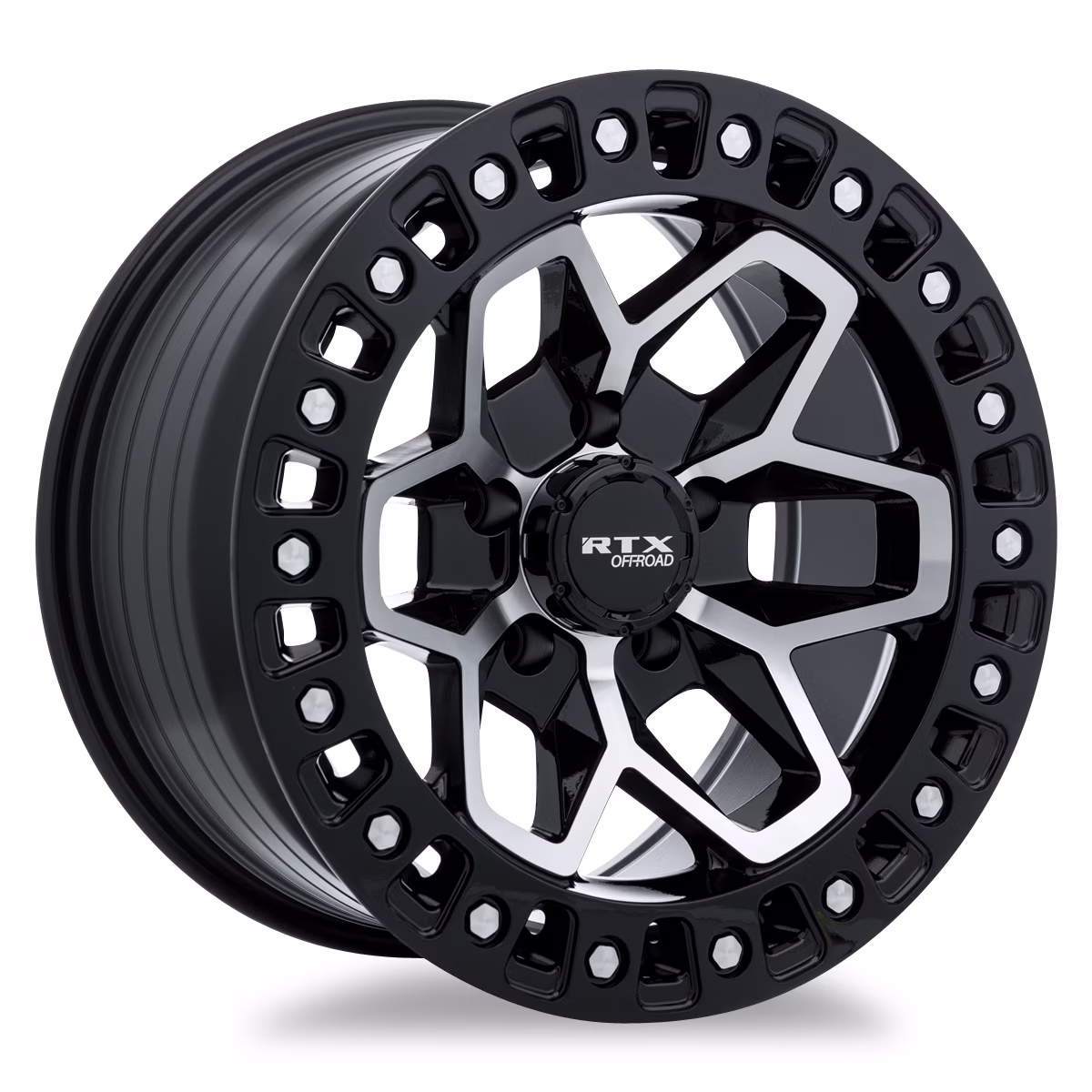 17x9 RTX Zion Gloss Black Machined Wheel 6x4.5 (15mm)