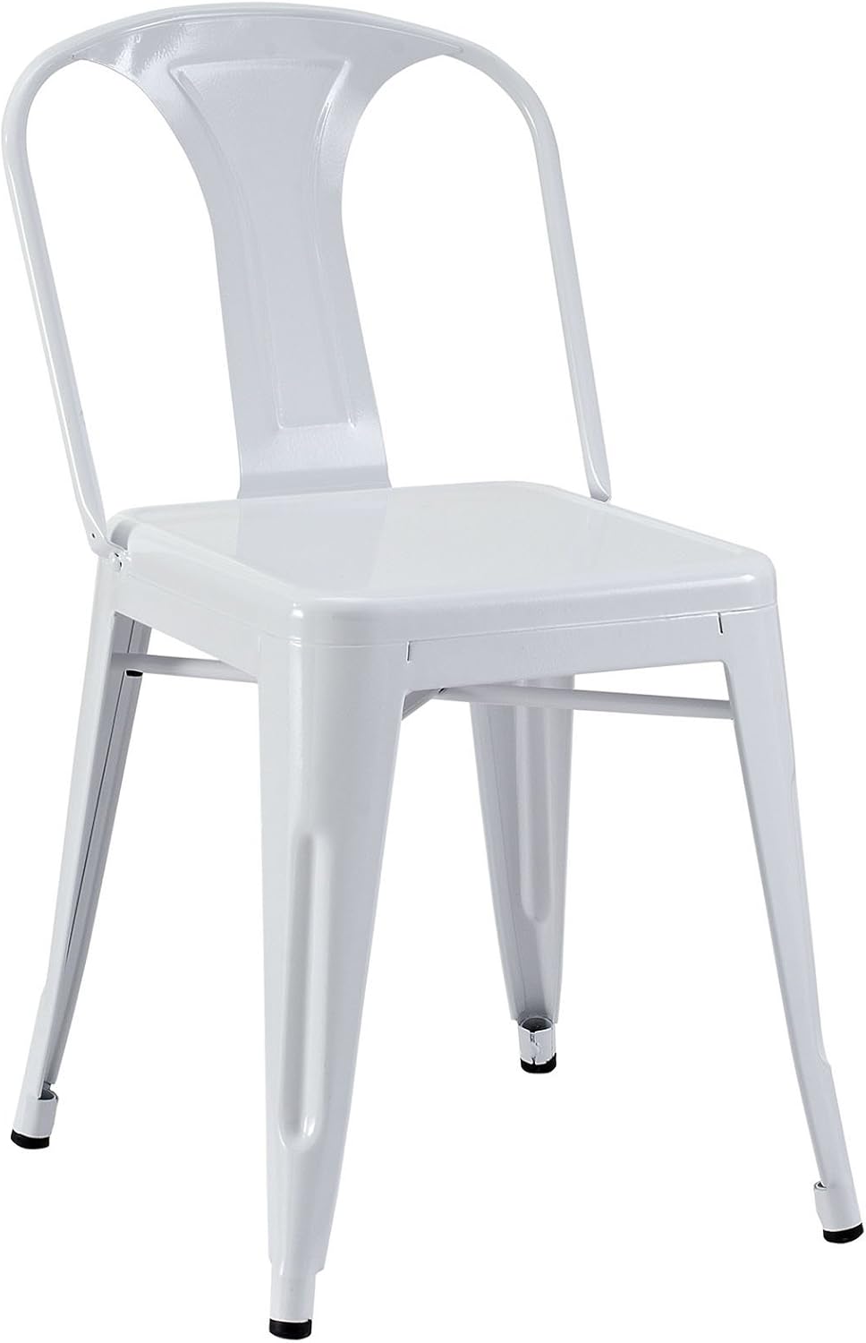 Modern Urban Contemporary Dining Side Chair, White Steel
