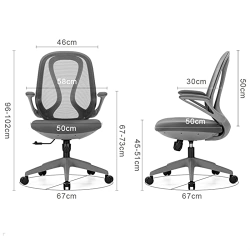 Office Computer Desk Game Ergonomic Office, Breathable Mesh Desk, PC with Wheel, Adjustable Height Swivel Task with Thick Padded Backrest Office