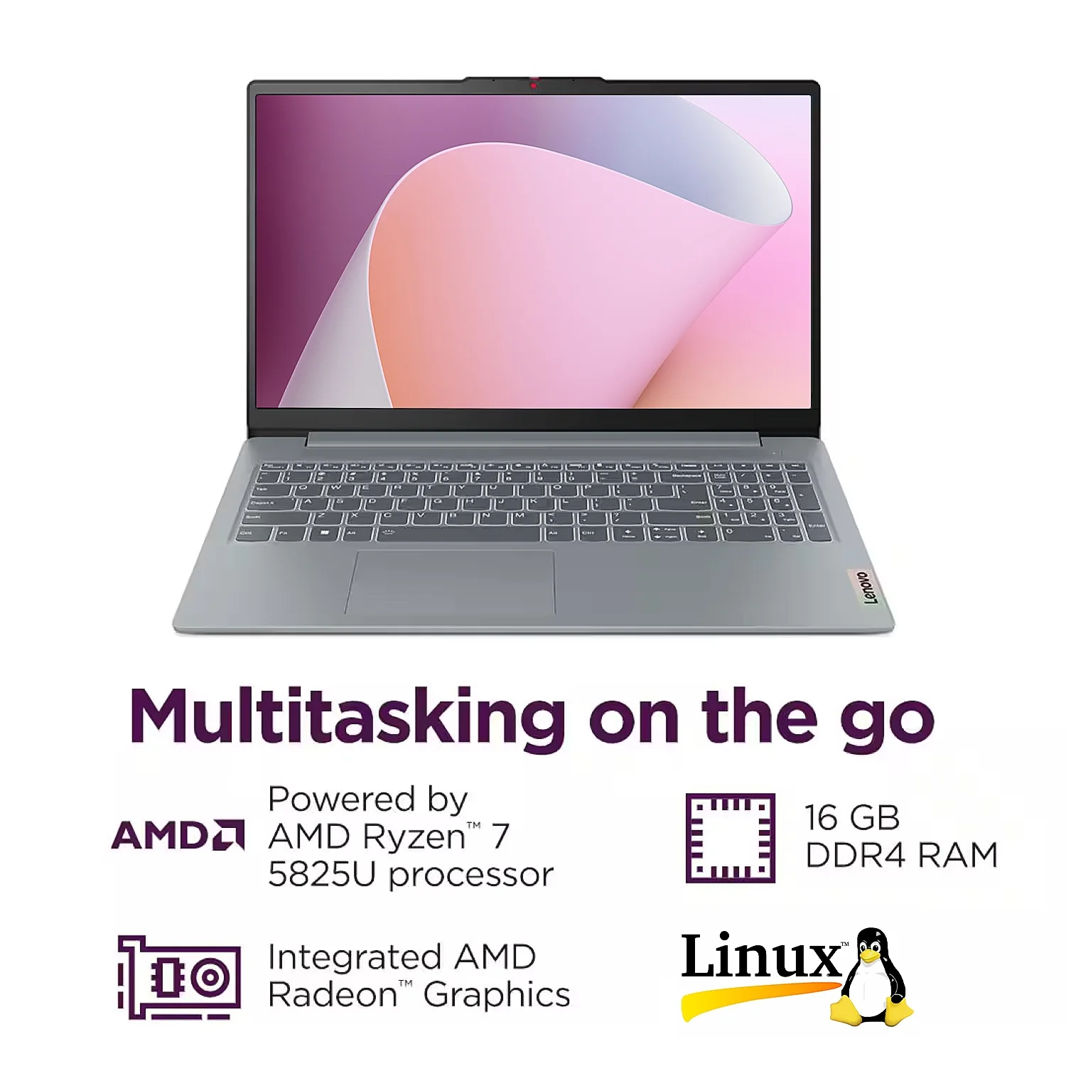 Lenovo IdeaPad Slim 3 Linux Laptop, 15.6" FHD Touchscreen Laptop, 8-Core AMD Ryzen 7 5825U, 16GB RAM, 2TB SSD, Keypad, SD Card Reader, Stylus Pen + External Portable SSD + USB Hub, Linux Ubuntu OS