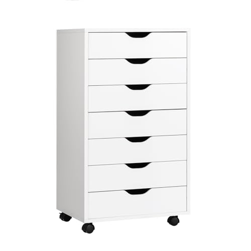 5 Drawers File Cabinet, Vertical Filing Cabinet for Home Office, Mobile Under Desk Office Storage Cabinet with Wheels, Modern Chest of Drawers for Bedroom (Black, 5 Drawers)